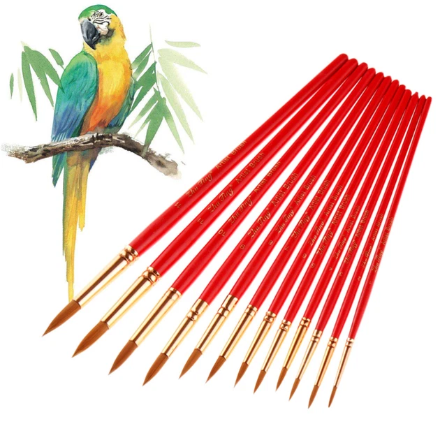 12 Pezzo Pittura A guazzo Pennelli Pittura ad acquerello Set