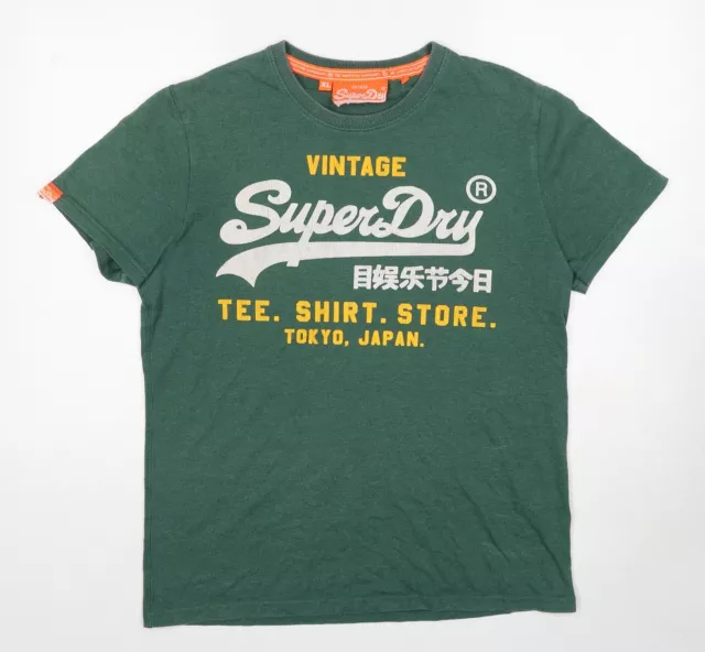 Camiseta para hombre Green Cotton de Superdry, talla XL, cuello redondo