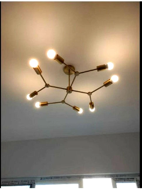 Grand lustre Spoutnik à plusieurs lumières en chrome du mi-siècle