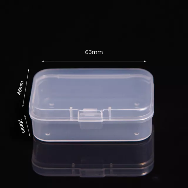 1⁄4 Mini Cajas Rectangular Plástico Transparente Joyería Estuche de Almacenamiento Contenedor Embalaje B 3