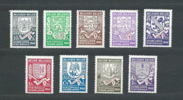 BELGIQUE - 1941 YT 547 à 555 ARMOIRIES - TIMBRES NEUFS** MNH LUXE