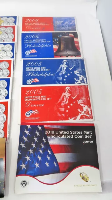 BIG Lot of United States Mint Uncirculated Coin Sets P&D Various Years 2