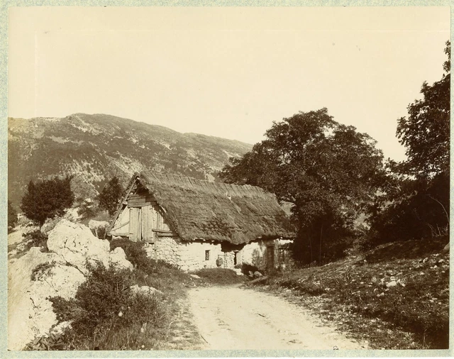 France, Vintage Mountain Village Albumen Print Albumin Print 21x27