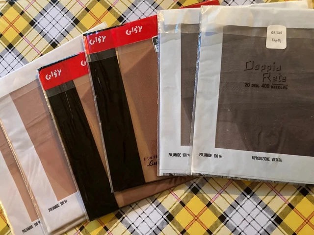 Bas Nylon Vintage Isabella - Taille 9 - Made In Italy - Lot De 2 Paires - Neuf Avec étiquette