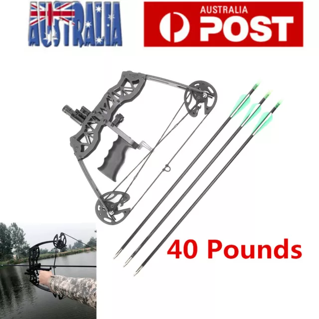 Compound Bow 40lbs Archery Bow Hunting Target Shooting Right Handed w/ 3 Arrows