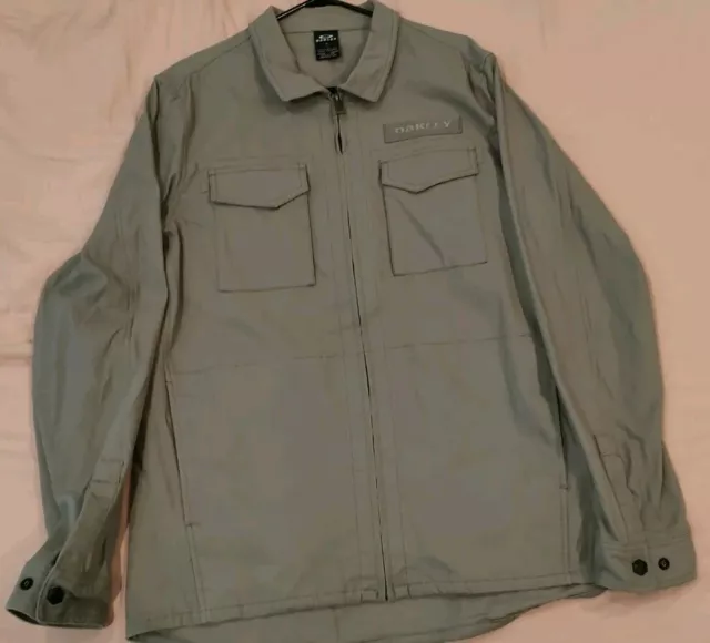 Oakley Jacket Men's Sz L Army/Grey  Full Zip Military Style