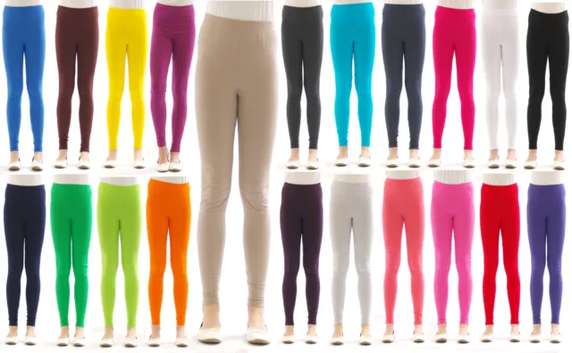 Kinder Mädchen Leggings Leggins lang blickdicht Wäsche aus Baumwolle Hose