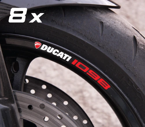 1098 Sticker 8 X DUCATI 1098 wheel decals rim stickers stripes set performance ...