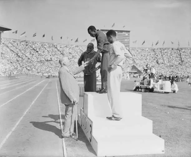 Sigfrid Edstrom And Harrison Dillard At Wembley Stadium 1948 Old Photo
