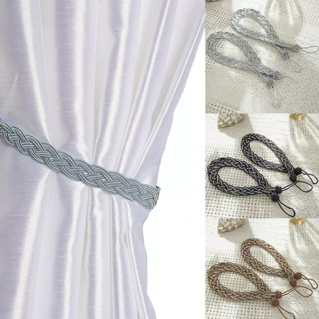 Pair Of Braided Satin Rope Curtain Tie Backs Tiebacks Holdbacks Curtain & Voile
