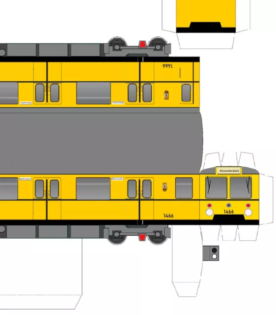 U-Bahn Berlin Baureihe E III Usprungslackierung BVG West & Ost Bastelbögen 1:87 