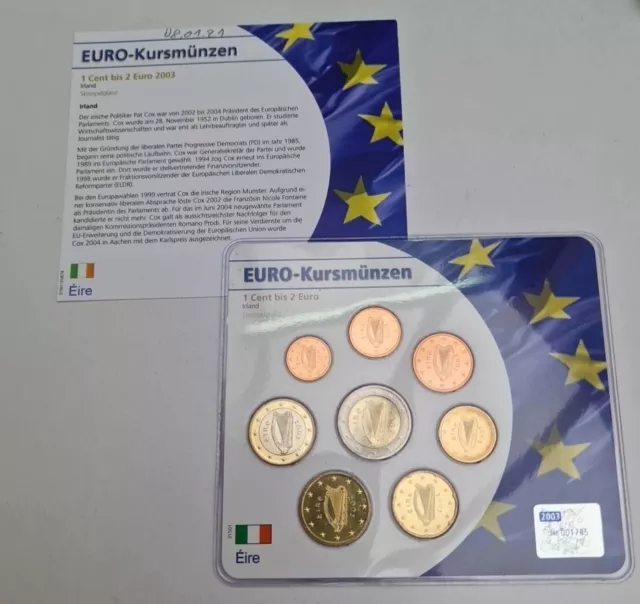 1 Cent - 2 Euro 2003 Excellent Condition Coins Set Ireland 🇮🇪