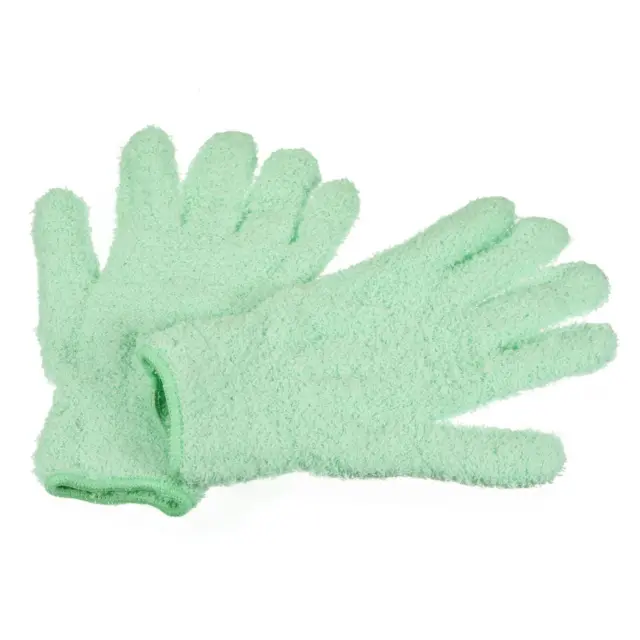 1 par de guantes de limpieza de polvo guantes de microfibra para el hogar, verde como nuevo