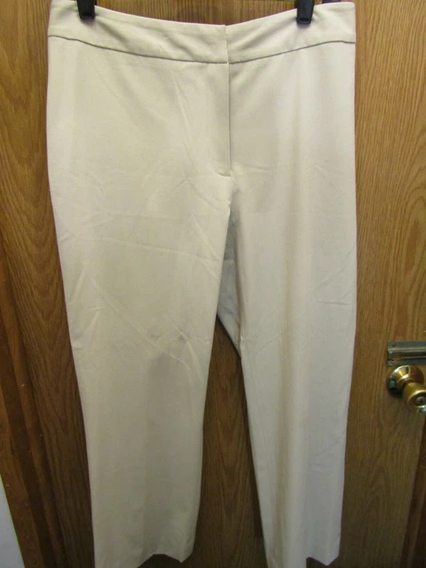 Womens Casual Corner Stretch Beige Pants Size 6 Inseam 27" Waist Flat 15"