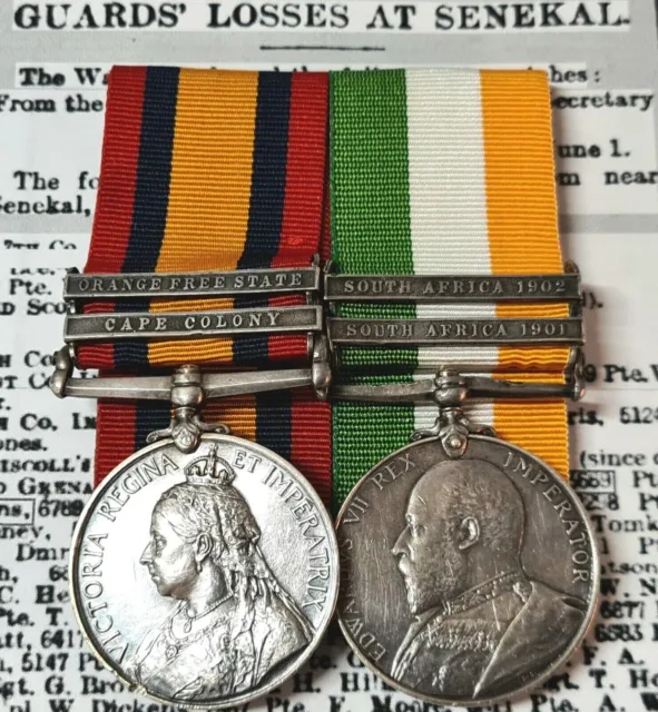 Wounded Senekal Grenadier Guards Boer War medals 3669 Atkins WW1 British Army