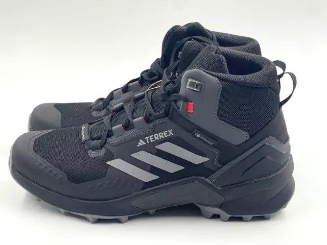 Men's Adidas Terrex Swift R3 Mid GTX Black Grey Hiking Shoes / HR1308 / Size 9.5