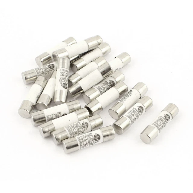 20 pcs RO15 RT18 RT14 Tube cylindrique en céramique fusible 20A 380V 10x38mm