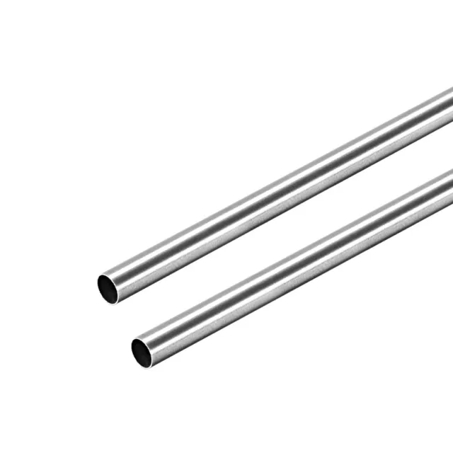 304 Stainless Steel Round Tubing 5mm OD 0.2mm Wall Thickness 250mm Length 2 Pcs