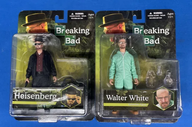 Lot of 2 Mezco Toyz AMC Breaking Bad Heisenberg/ Walter White 6" Action Figures