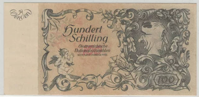 Österreich - 100 Schilling Propagandaschein KPÖ Wahlen 1953   (122)