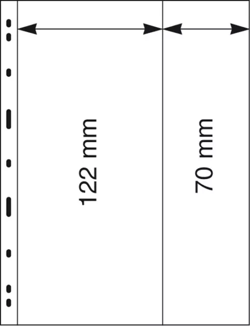 1 LINDNER 082 UNIPLATE Blätter glasklar 1x 122x258mm & 1x 70x258mm vertikal
