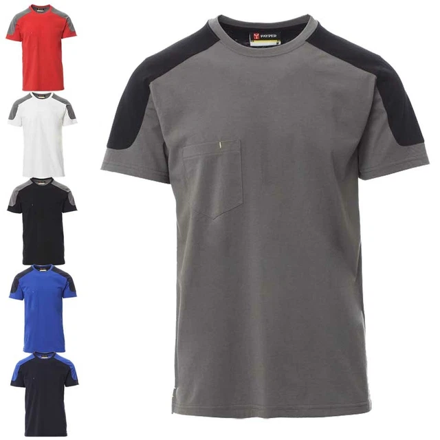 PAYPER T-SHIRT Bicolore CORPORATE Maglia con Taschino da Lavoro Uomo POLICOTONE
