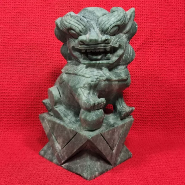 Vintage JADE STONE Carved CHINESE FOO DOG (Foo Lion) Sculpture ~ 6lb (2kg 910g)