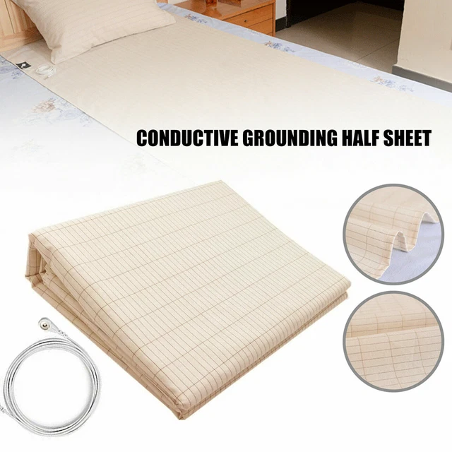 80IN X 60IN Grounding Earthing Bed Sheet & Conductive Copper Cord UK