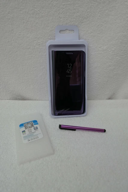 Clear View Standing Cover Flip Mirror, Galaxy S6 Edge Plus & Stylus, Purple NEW
