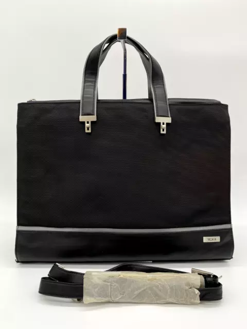 Tumi Elements Ballistic Nylon w/Leather Trim Handbag 15.75" (Black)