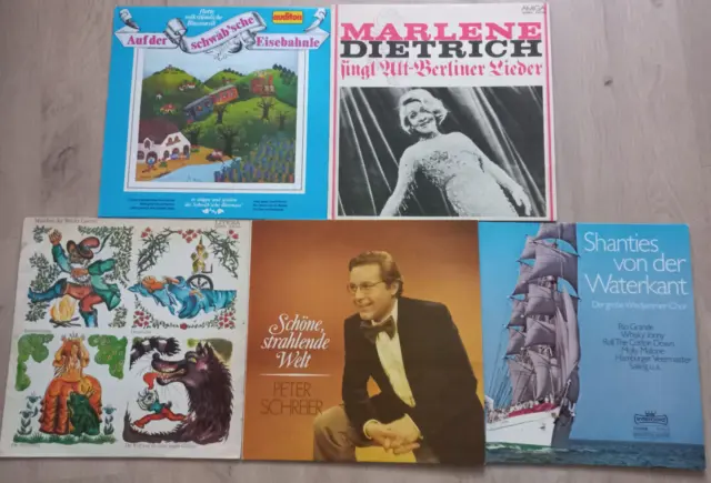 PeterSchreier, Marlene Dietrich, Volksmusik, Seemannslieder,Märchen 5 LPs,Top Z.