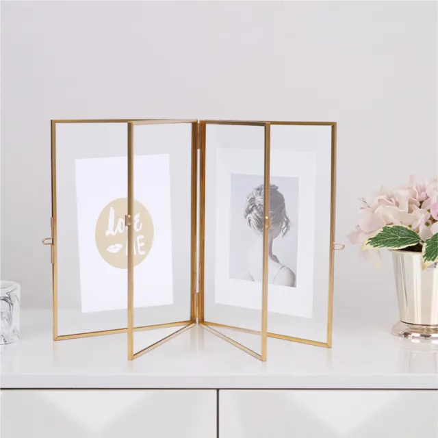 Glass Picture Frame Made of Metallic and Glass Home Decorative can be flipped