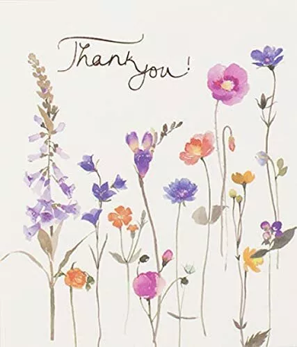 Beautiful Blooming Flowers Thank You Card – Floral Watercolour Greeting Card