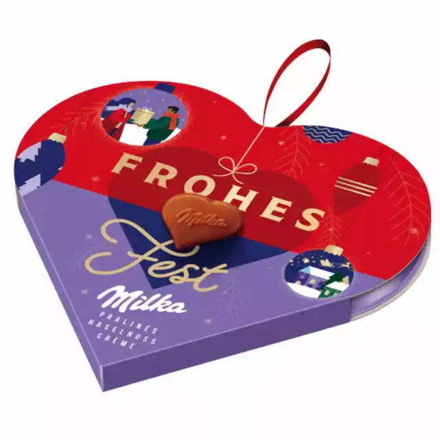 Milka Happy Xmas Frohes Fest Albero Pralines Crema Nocciola