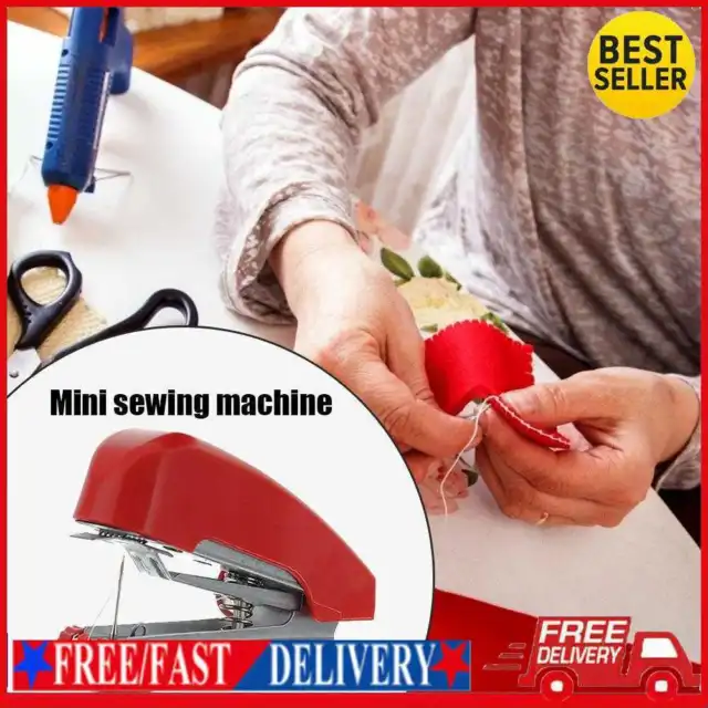 Mini máquinas de coser herramientas portátiles de reparación de agujas (rojo)