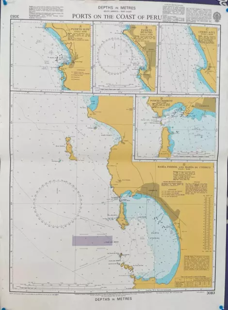 ADMIRALTY 3083 PORTS ON THE COAST OF PERU SOUTH AMERICA - WEST COAST Map Chart