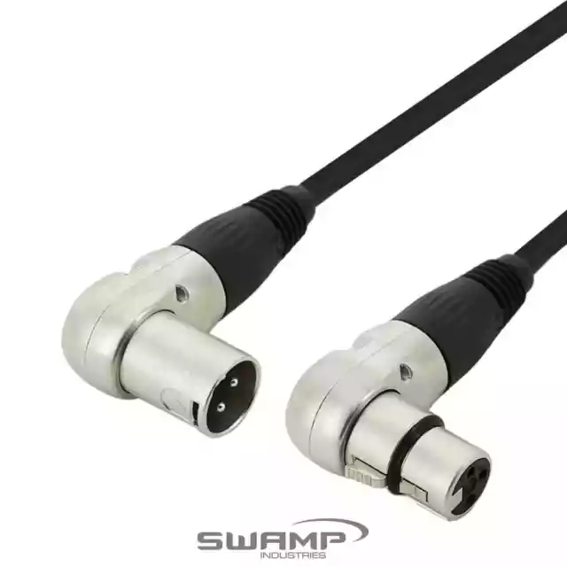 SWAMP Right-Angle Balanced XLR Microphone Cable Stage Series Various Lengths