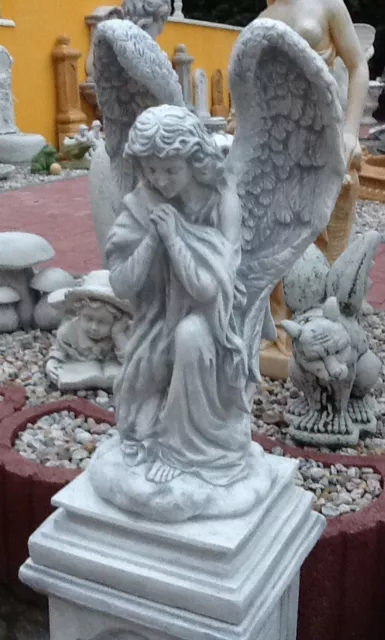 GARTENFIGUREN, GRABENGEL 76 cm groß, Engel, Steinguss, Grabschmuck