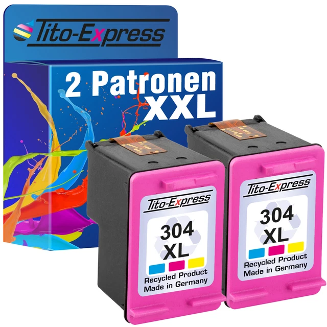 2x Druckerpatrone PlatinumSerie für HP304XL Color DeskJet InkAdvantage 3700 157%