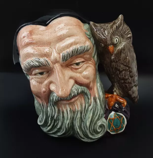 Large Merlin and Owl Royal Doulton Toby Jug D6529 COPR 1959 WIZARD