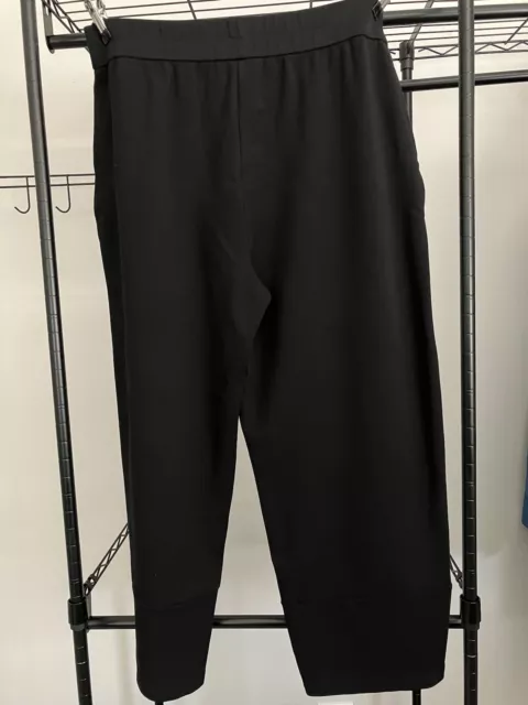 Eileen Fisher Size Medium Tencel Black Pull On Crop Pants With Pockets