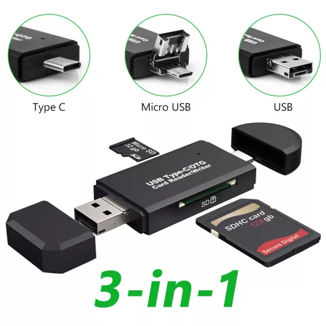 USB 2.0 Memory Card Reader USB Type C SD/Micro SD OTG Adapter SDXC SDHC MMC 4D8