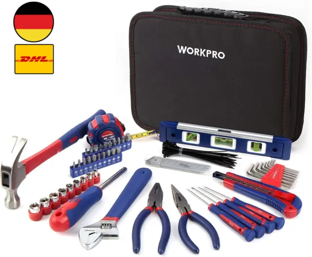 WORKPRO Werkzeugset Universal Und Haushalts-Werkzeugkoffer 100-Teilig Werkzeugsa