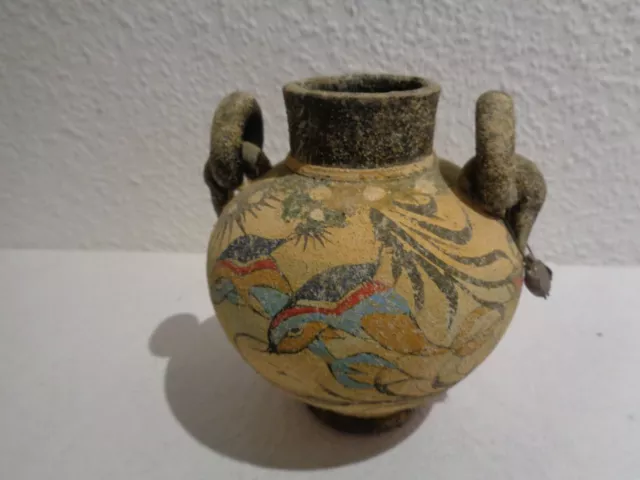 Antike griechische Vase aus Kreta mit Plombe, Museum Copy, handgefertigt