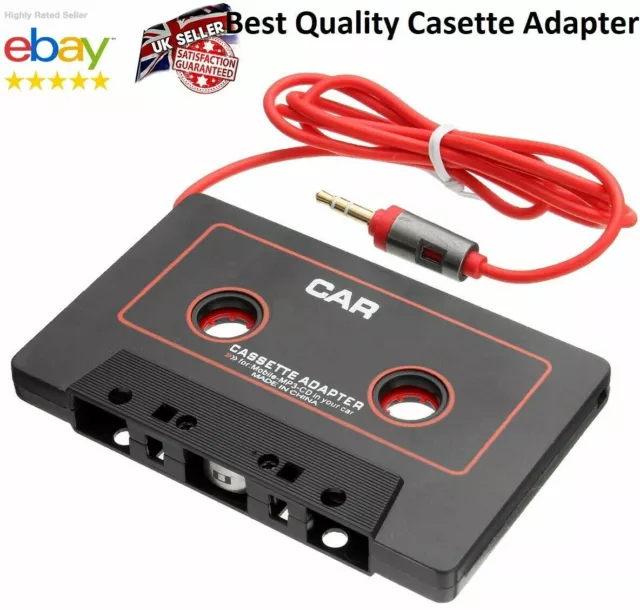 Car Cassette Casette Tape MP3 MP4 Player CD iPod iPhone 3.5mm AUX Audio Adapter