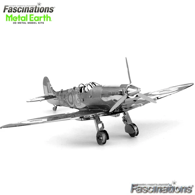 METAL EARTH SUPERMARINE Spitfire Fighter Plane DIY Model Building Kit