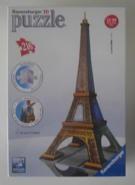 Nuevo En Lámina: Ravensburger 3D Puzzle Torre Eiffel! Gran 1. Salida! 216 Piezas