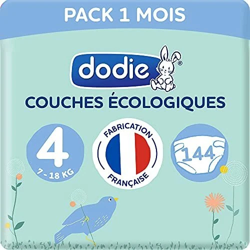 Couches Bebe - Taille 4 (7 a 18kg) - Pack 1 Mois 144 Couches (Lot de 3x48)