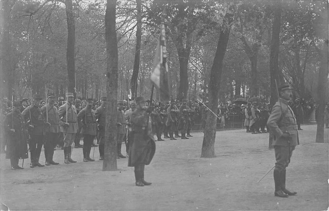 Cpa Photo Card Showing Military Ceremony Written On The Back To Situate