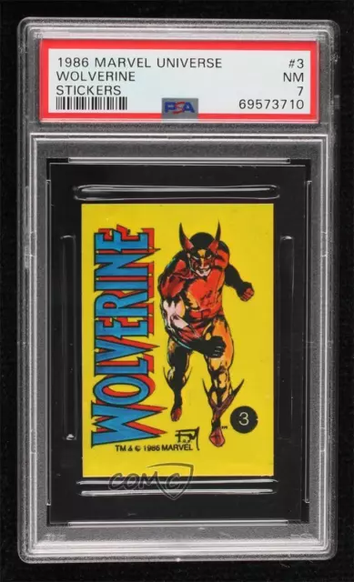1986 Comic Images Marvel Universe - Stickers I: Official Wolverine #3 PSA 7 13h7